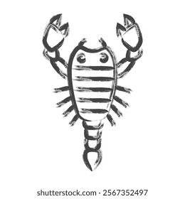 Brush-drawn mini insect single icon scorpion