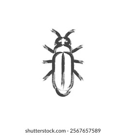 Brush-drawn mini insect single icon firefly