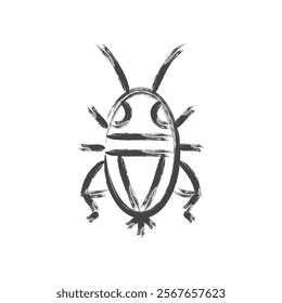 Brush-drawn mini insect single icon cricket