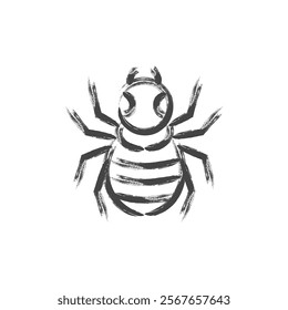 Brush-drawn mini insect single icon spider