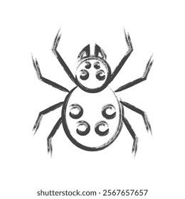 Brush-drawn mini insect single icon jumping spider