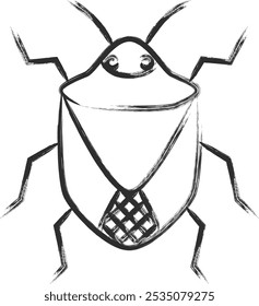 Mini insecto dibujado por pincel icono de un solo elemento apesta bug