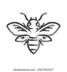 Brush-drawn mini insect single item icon bee