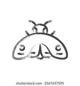 Brush-drawn mini insect single item icon moth