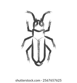 Brush-drawn mini insect single item icon: Myelago beetle