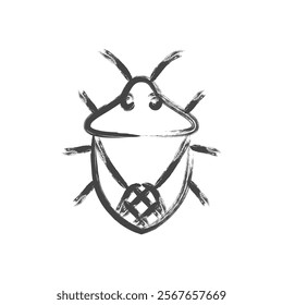 Brush-drawn mini insect single item icon stink bug