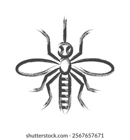 Brush-drawn mini insect single item icon Mosquito