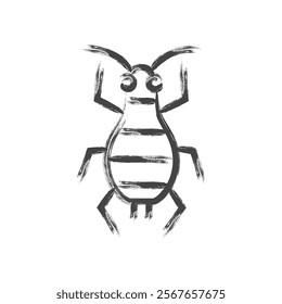 Brush-drawn mini insect single item icon Aphid