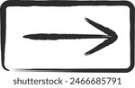 Brush-drawn single illustration of mini sign, one-way
