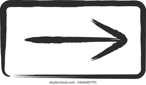 Brush-drawn single illustration of mini sign, one-way