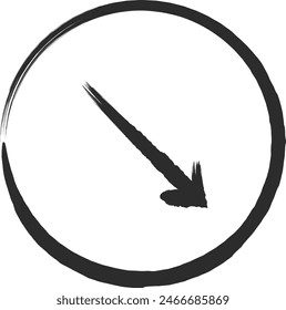 Brush-drawn single illustration of a mini sign: Prohibited from moving in any direction other than the designated direction
