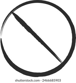 Brush-drawn single illustration of a mini sign: Vehicles are closed