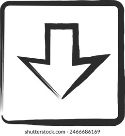 Brush-drawn single illustration of mini sign Chuo Line