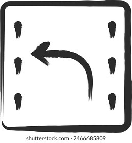 Brush-drawn single illustration of mini signs, traffic classification by direction of travel