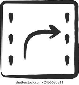 Brush-drawn single illustration of mini signs, traffic classification by direction of travel