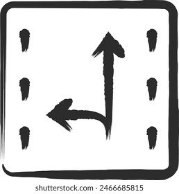 Brush-drawn single illustration of mini signs, traffic classification by direction of travel