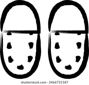 Icono de un solo elemento dibujado con pincel de los elementos necesarios para la prevención de desastres: zapatillas