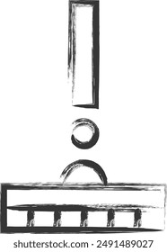 Brush-drawn single item illustration related to daily necessities: floor brush