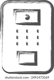 Pinselgezeichnete Einzelstück-Illustrationen zu Haushaltsgeräten: Intercom