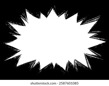 Brush-drawn spiky, jagged speech bubble background
