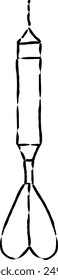 Brush-drawn sports equipment illustration dart arrow