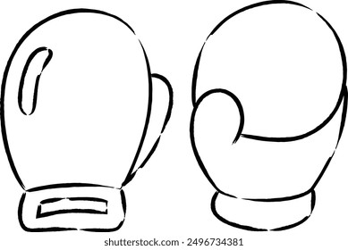 Brush-drawn sports equipment illustration glove