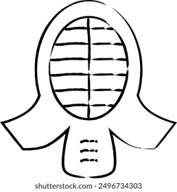 Brush-drawn sports equipment illustration Kendo armor