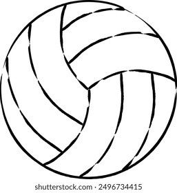 Brush-drawn sports equipment illustration volleyball