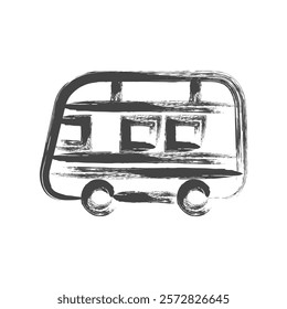 Brush-drawn vehicle-related single icon ambulance