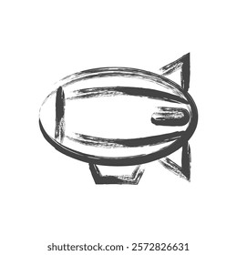 Brush-drawn vehicle-related single icon floating ship