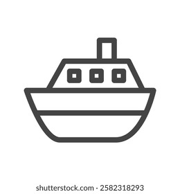 Brush-drawn vehicle-related single icon passenger ship