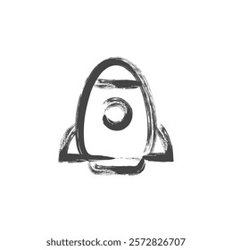 Brush-drawn vehicle-related single item icon Space rocket