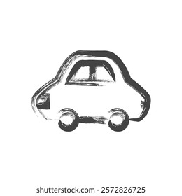 Brush-drawn vehicle-related single item icon automobile