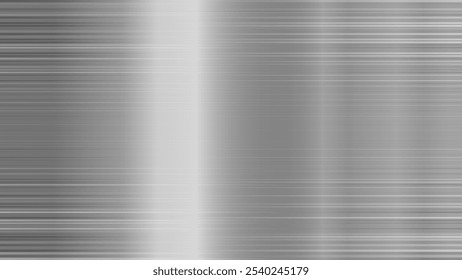 Brushed Aluminum with Bright Highlights. Stainless Steel Texture Metal Background. Vector Illustration.