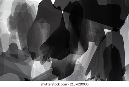 Brushed Black and white Painted Abstract Background. Brush stroked painting.
