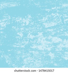 Brushed blue paint cover. Empty aging design element. Grunge rough dirty background. Overlay aged grainy messy template. Distress urban used texture. Renovate wall frame grimy backdrop. EPS10 vector