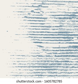 Brushed blue paint cover. Empty aging design element. Grunge rough dirty background. Overlay aged grainy messy template. Distress urban used texture. Renovate wall frame grimy backdrop. EPS10 vector