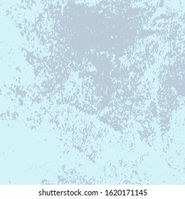Brushed blue paint cover. Empty aging design element. Grunge rough dirty background. Overlay aged grainy messy template. Distress urban used texture. Renovate wall frame grimy backdrop. EPS10 vector