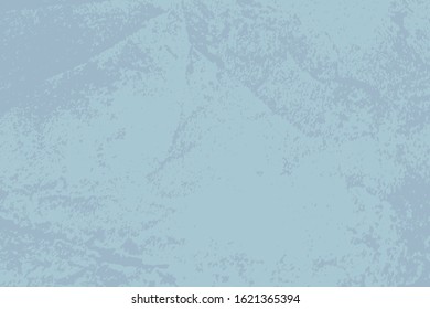 Brushed blue paint cover. Empty aging design element. Grunge rough dirty background. Overlay aged grainy messy template. Distress urban used texture. Renovate wall frame grimy backdrop. EPS10 vector