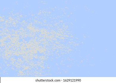 Brushed blue paint cover. Empty aging design element. Grunge rough dirty background. Overlay aged grainy messy template. Distress urban used texture. Renovate wall frame grimy backdrop. EPS10 vector