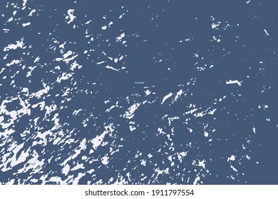 Tapa de pintura azul cepillado. Elemento de diseño de envejecimiento vacío. Agarra un fondo sucio y áspero. Superponer la plantilla de desorden de grano envejecido. La textura urbana utilizada por la angustia. Renovar el fondo de la pared de fondo. Vector EPS10