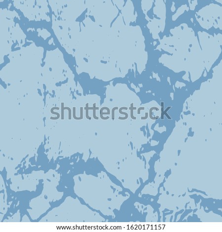 Brushed blue paint cover. Empty aging design element. Grunge rough dirty background. Overlay aged grainy messy template. Distress urban used texture. Renovate wall frame grimy backdrop. EPS10 vector