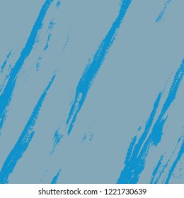 Brushed blue paint cover. Grunge rough dirty background. Distress urban used texture. Overlay aged grainy messy template. Renovate wall frame grimy backdrop. Empty aging design element. EPS10 vector.