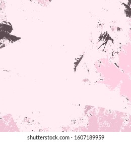 Brushed brown paint cover. Empty aging design element. Grunge rough dirty background. Overlay aged grainy messy template. Distress urban used texture. Renovate wall frame grimy backdrop. EPS10 vector