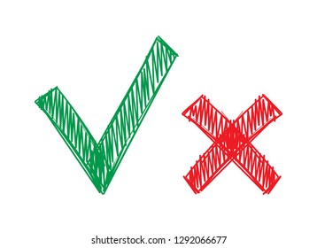 brushed check mark and cancel sign