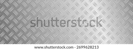 Brushed chrome steel background featuring silver diamondplate pattern with industrial checker surface perfect for vector design wallpaper and material art projects