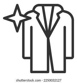 Brushed coat - icon, illustration on white background, outline style