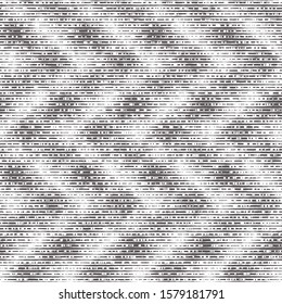 Brushed distressed monochrome mottled noisy graphic motif. Textured vintage damaged surface. Seamless repeat vector pattern swatch.