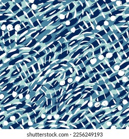 Brushed doodle pattern in blue