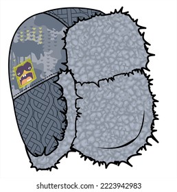 BRUSHED FLEECE TRAPPED CAP IN EDITABLE VECTOR